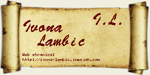 Ivona Lambić vizit kartica